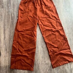 Womens Rust Wide Leg Dress Pants